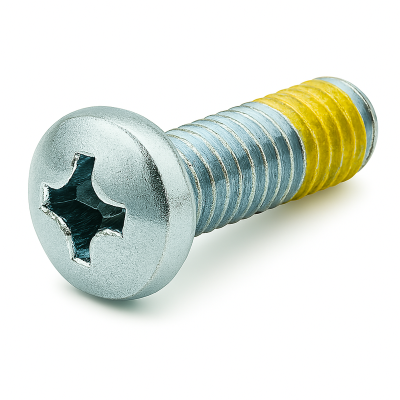 10F87MPP0Z/NP 10-32 X 7/8 PHIL PAN M/S ZINC W/NYLON PATCH